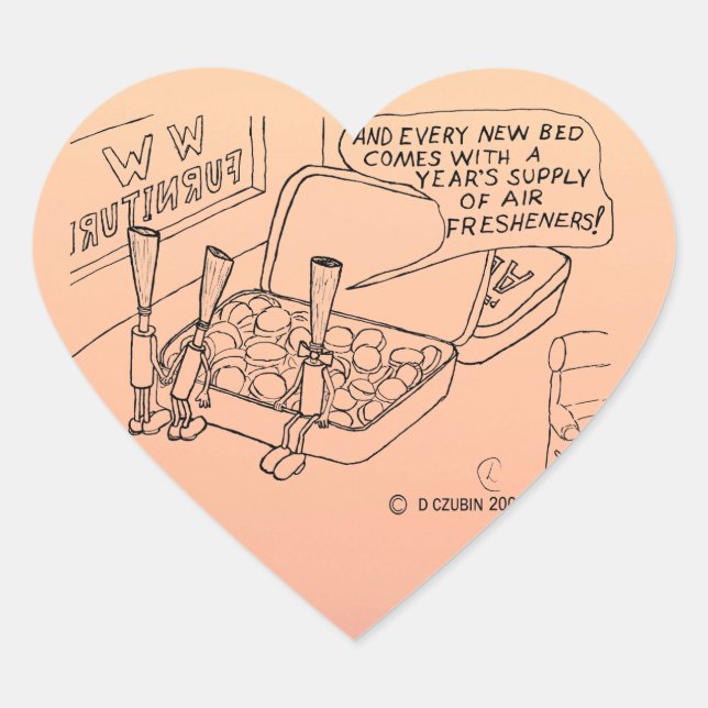 Sticker Coeur Lit Mint (Devant)