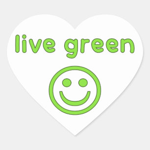 Sticker Cœur Live Green Pro Environnement Éco Convivial renouve