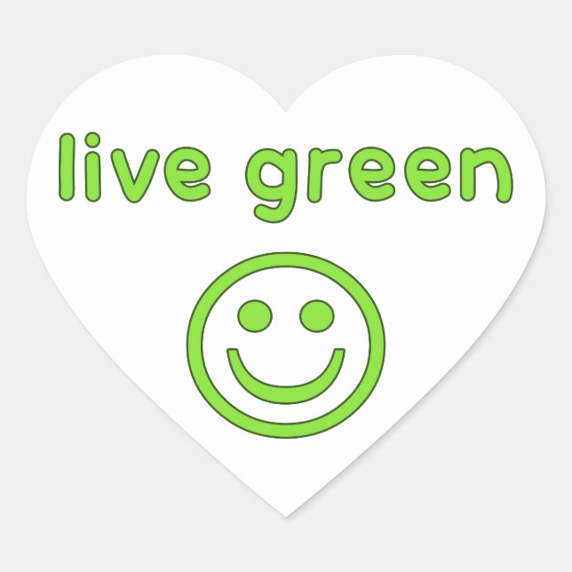 Sticker Cœur Live Green Pro Environnement Éco Convivial renouve (Devant)