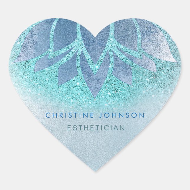 Sticker Cœur logo bleu lotus (Devant)