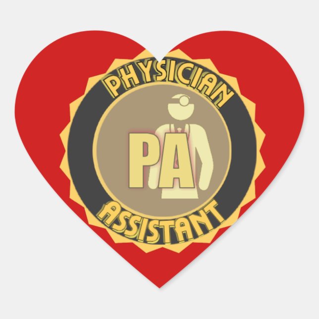 STICKER CŒUR LOGO D'ASSISTANT PHYSICIEN PA (Devant)