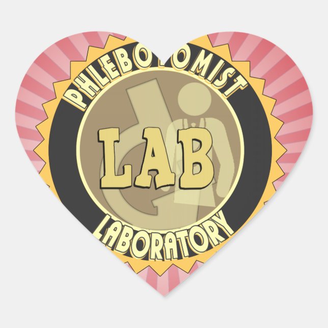 STICKER CŒUR LOGO DE LABORATOIRE DE PHLEBOTOMIE BADGE (Devant)