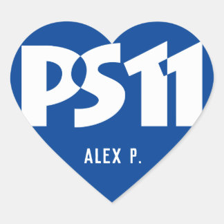 Sticker Cœur Logo de l'école Nom personnalisé Coeur