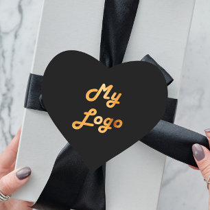 Sticker Cœur Logo d'entreprise en or noir
