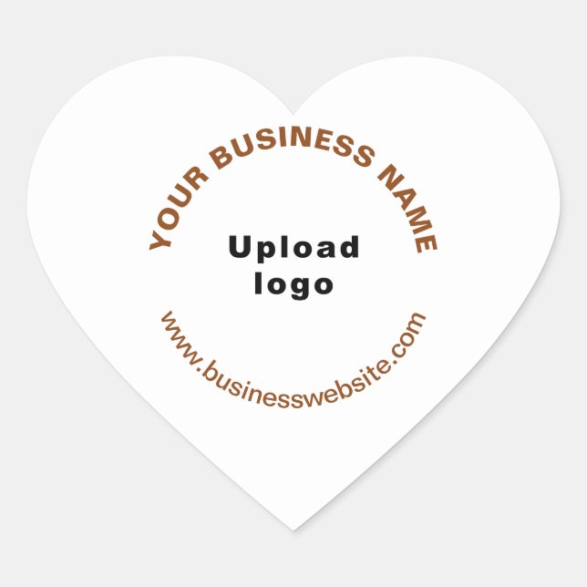 Sticker Cœur Logo et nom commercial Brown et site Web sur (Devant)