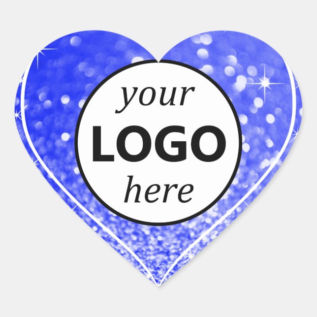 Sticker Cœur Logo Image Modèle Parties scintillant bleue Étoile (Devant)