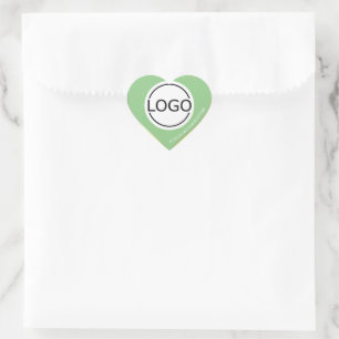 Sticker Cœur Logo Modèle Pastel Mint Yellow Custom Packaging