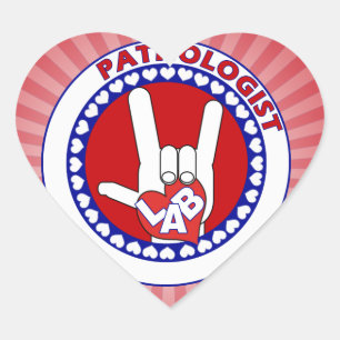 STICKER CŒUR LOGO PATHOLOGISTE TOUR ASL I LOVE LAB