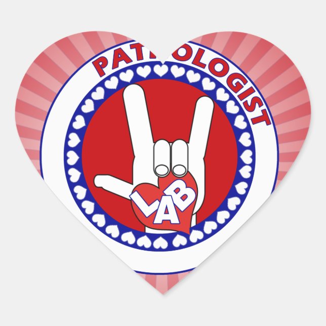 STICKER CŒUR LOGO PATHOLOGISTE TOUR ASL I LOVE LAB (Devant)