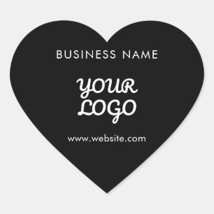 Sticker Cœur Logo promotionnel moderne & Texte Couleur modifi