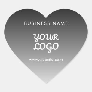 Sticker Cœur Logo promotionnel moderne & Texte Couleur modifi