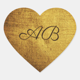 Sticker Cœur L'or vintage-Look utilisé. Art vintage