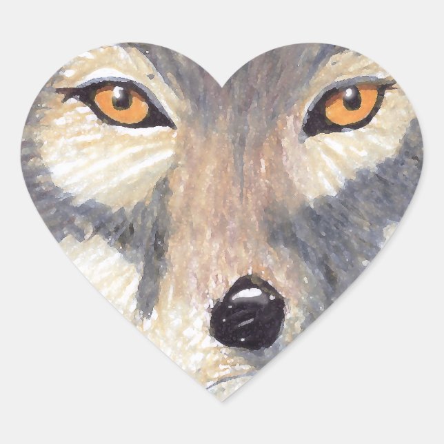 Sticker Cœur Loup (Devant)