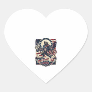 Sticker Cœur Loup-garou patriotique Patriote Horreur Monstre Pa