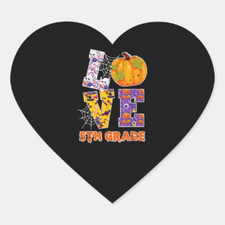 Sticker Cœur Love 5e année Enseignant école Halloween Cadeau
