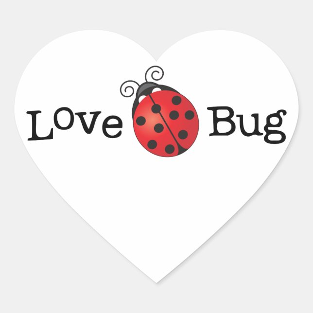 Sticker Cœur Love Bug - Ladybug (Devant)