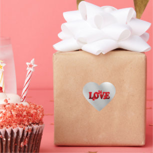Sticker Cœur LOVE, conception de texte populaire,