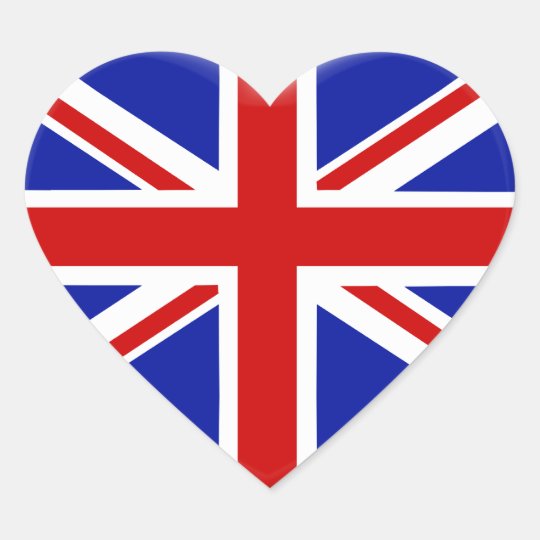 Sticker Cœur love drapeau Angleterre Zazzle.fr
