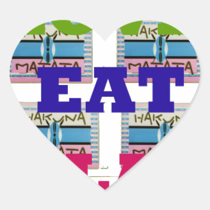 Sticker Cœur Love Eat Play Hakuna Matata Art Print