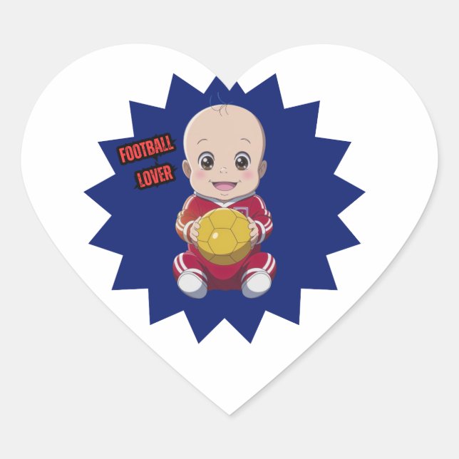 Sticker Cœur Love football (Devant)