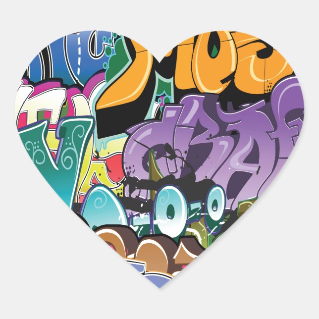 Sticker Cœur Love for graffiti (Devant)