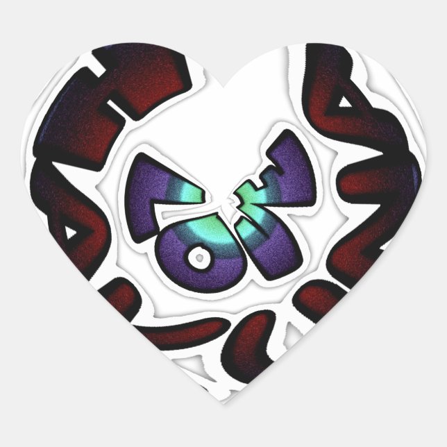 Sticker Cœur Love Hakuna Matata Art Imprimer (Devant)