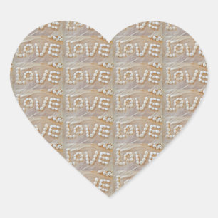 Sticker Cœur Love Heart Sea Shell Beach Hearts Seashells été