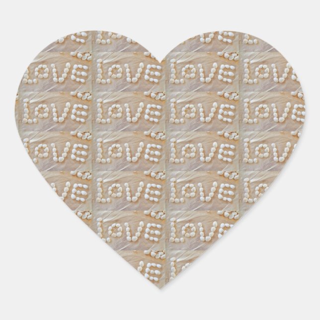 Sticker Cœur Love Heart Sea Shell Beach Hearts Seashells été (Devant)