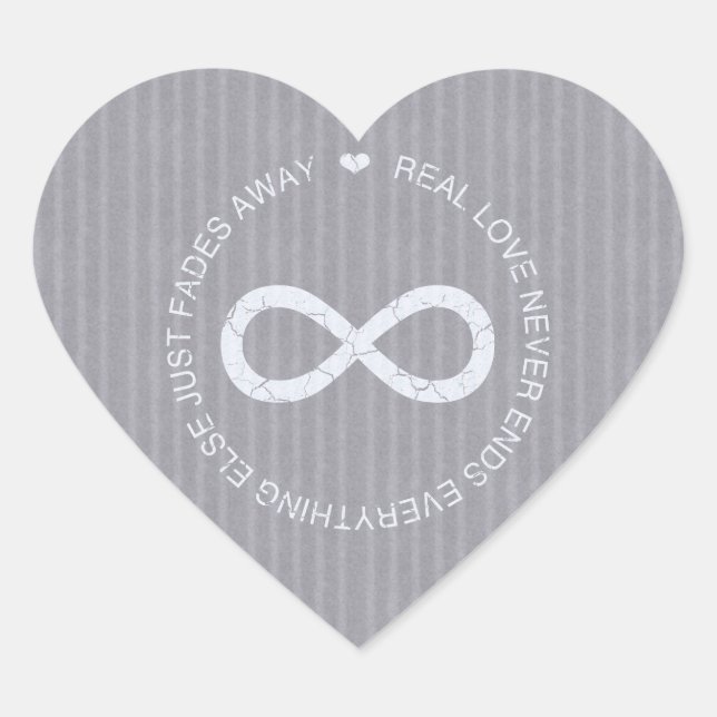 Sticker Cœur Love Infinity gris bande (Devant)