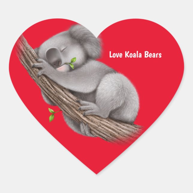 Sticker Cœur Love Koala Bears (Devant)