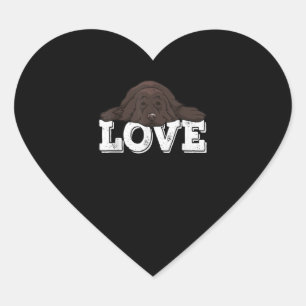 Sticker Cœur Love Newfie Chien Dormir Décor