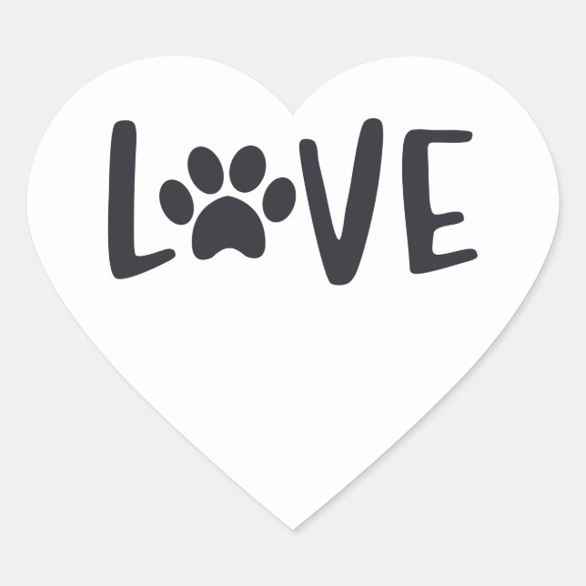 Sticker Cœur LOVE Paw Porte - clé (Devant)