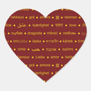 Sticker Cœur Love romantique typographie design de texte