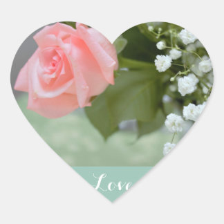 Sticker Cœur Love Rose Rose Photo