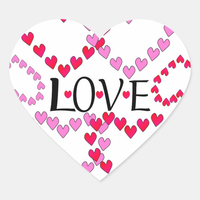 Sticker Cœur LOVE ROUGE ROSE DE Tiny Hearts (Devant)
