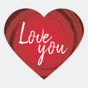 Sticker Cœur Love You Romantic Valentine's Red