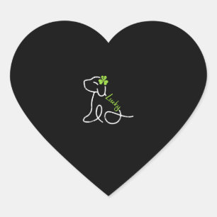 Sticker Cœur Lucky Chien Jour de la Saint Patrick mignon Irland