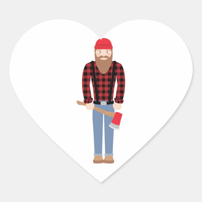 Sticker Cœur Lumberjack Ax (Devant)