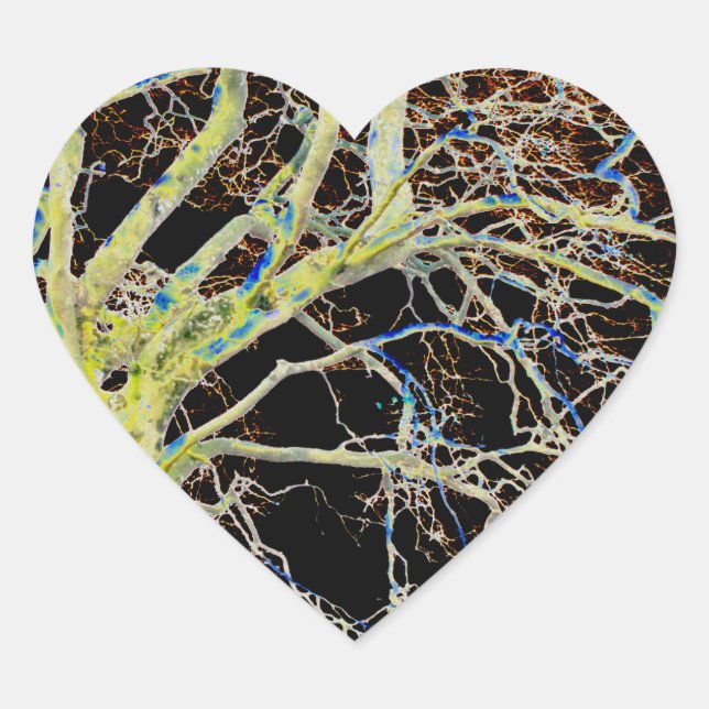 Sticker Cœur Lune rouge se lève (Devant)