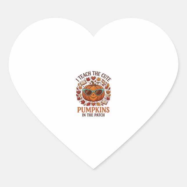 Sticker Cœur Lunettes de soleil Halloween Patch Citrouilles Mig (Devant)