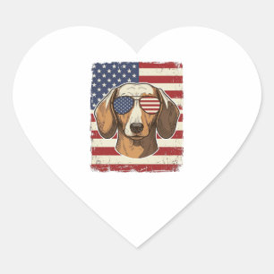 Sticker Cœur Lunettes de soleil vectorielles vintage patriotiqu