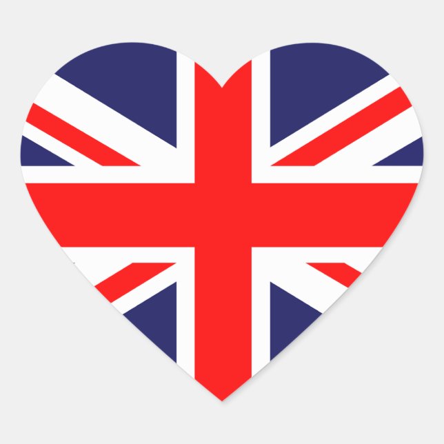 Sticker Cœur L'Union Jack classique (Devant)