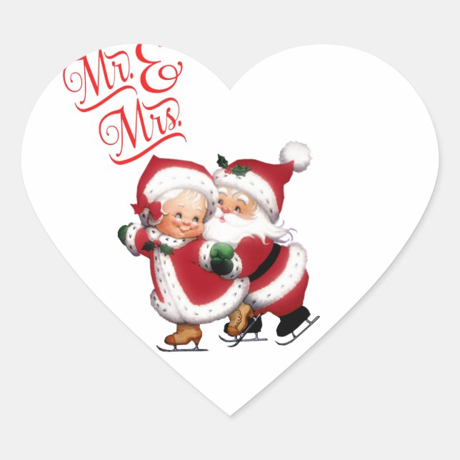 Sticker Cœur M. et Mme le Père Noël (Devant)
