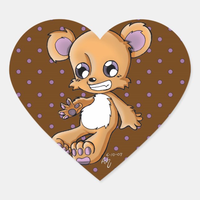 Sticker Cœur M. Teddy (Devant)