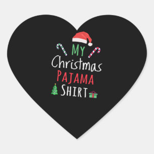 Sticker Cœur Ma chemise de pyjama de Noël