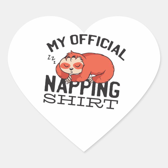 Sticker Cœur Ma chemise de sieste officielle - Lazy sombrer Slo (Devant)