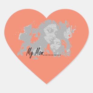 Sticker Cœur Ma mère