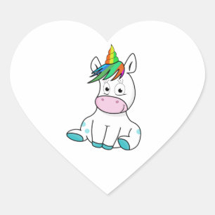 Sticker Cœur Ma petite licorne mignonne