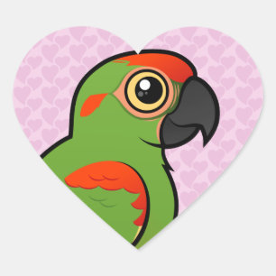 Sticker Cœur Macaw à tête rouge