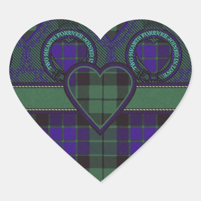 Sticker Cœur Mackay écossais tartan (Devant)